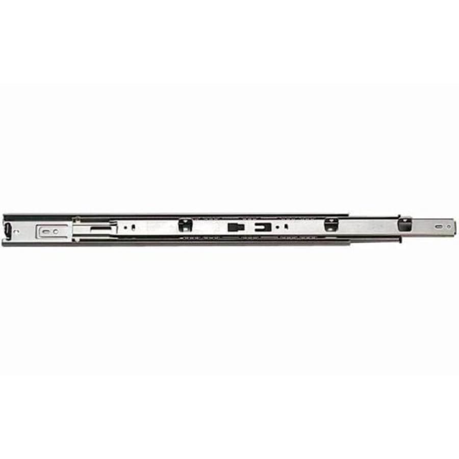 Knape and Vogt 8407 Series 22 Inch Over Travel Side Mount Ball Bearing Drawer Slide with 100 Lbs. Weight Capacity - Pair Anochrome