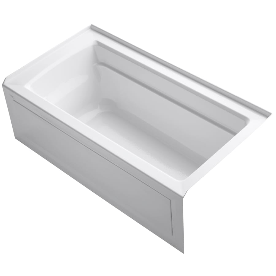 KOHLER Archer 60 in. Left-Hand Drain Rectangular Apron Front Air Bath Bathtub with Bask Heated Surface in White