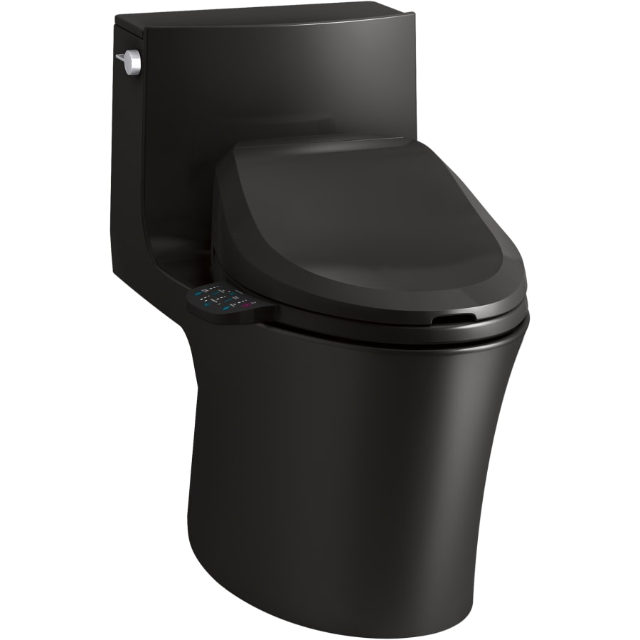Kohler Veil 0.8/1.28 GPF Dual Flush One Piece Elongated Toilet with Left Hand Lever - Requires Bidet Seat Not Included Black Black