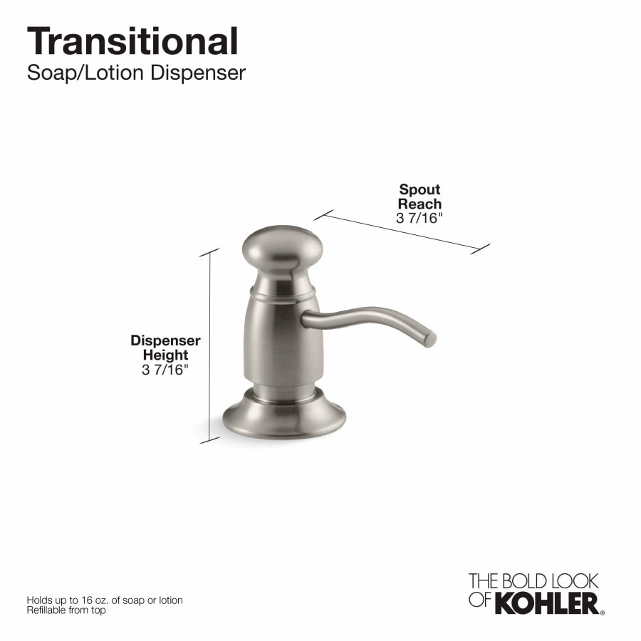 Kohler Traditional 16 Ounce Soap / Lotion Dispenser - Thumbnail 4
