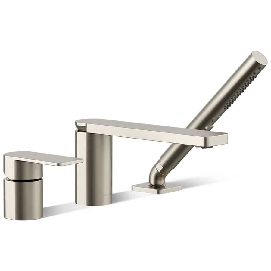 KOHLER Components Single-Handle Claw Foot Tub Faucet with Handshower in Vibrant Brushed Nickel