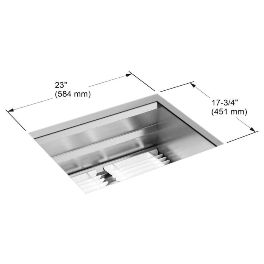 KOHLER Prolific Undermount Stainless Steel 23 in. Single Bowl Kitchen Sink with Bonus Bamboo Cutting Boards (6 piece)