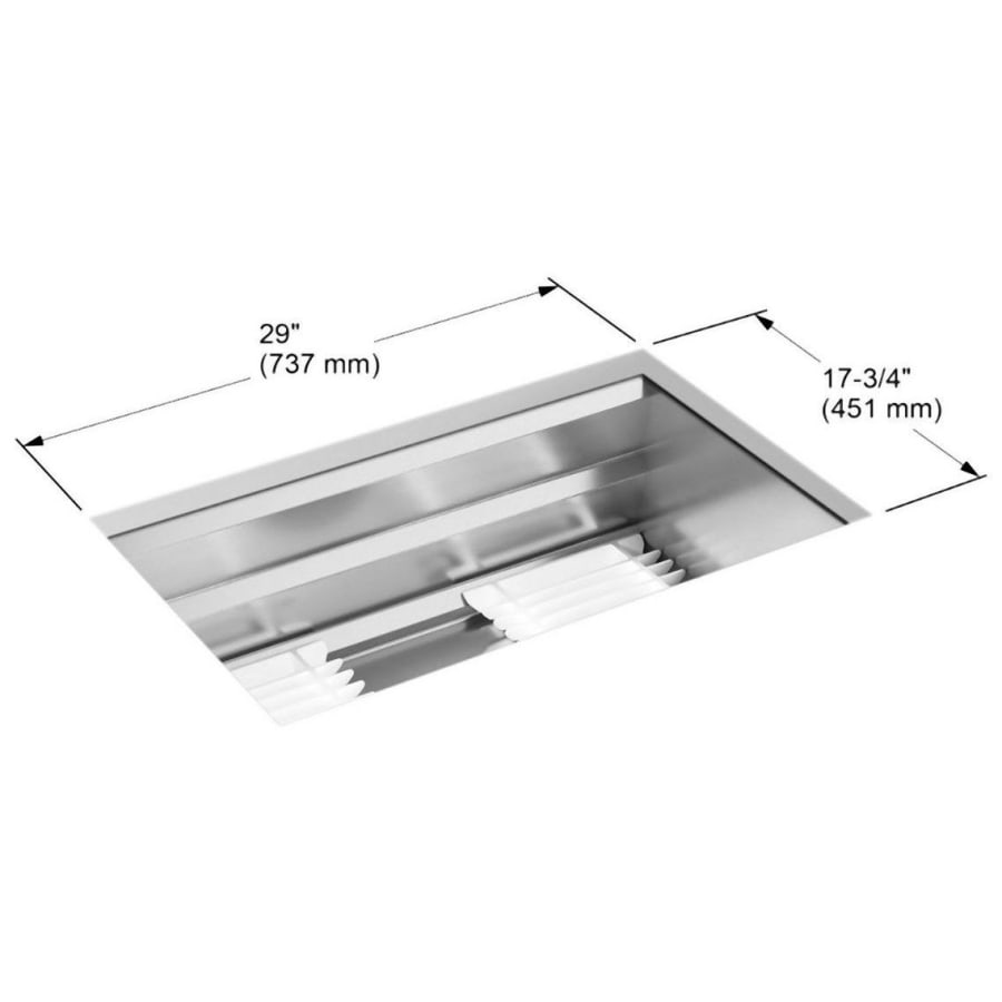 KOHLER Prolific Undermount Stainless Steel 29 in. L Single Bowl Kitchen Sink