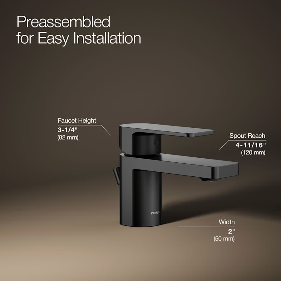 Kohler K-24804-4-BL Parallel 1.2 GPM Single Hole Bathroom Faucet