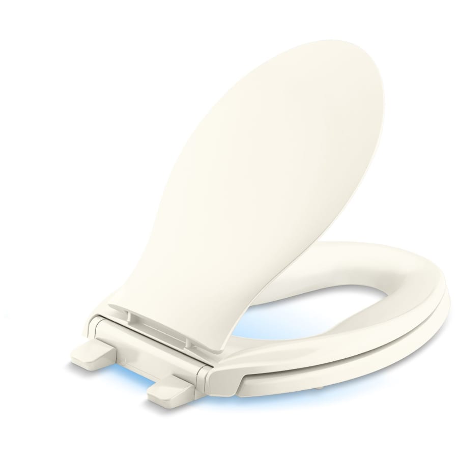 Kohler Transitions Elongated Closed-Front Toilet Seat with Integrated Child-Size Seat, Quiet-Close, Grip-Tight Bumpers, and Night Light Biscuit