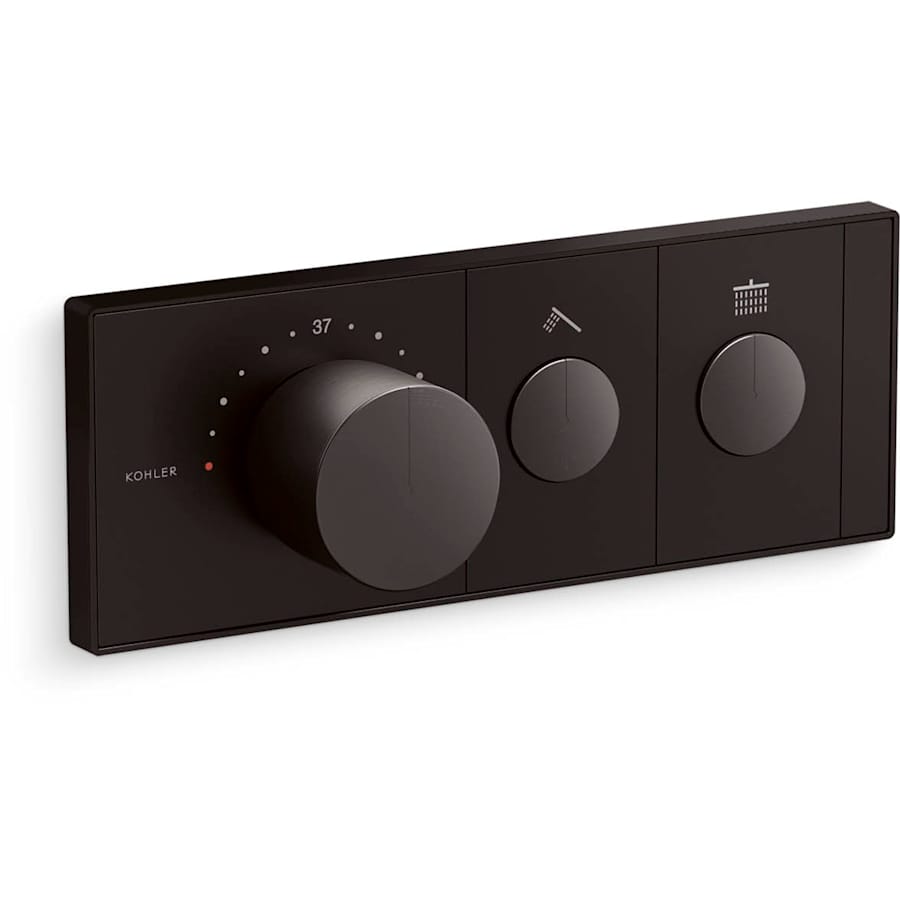Kohler Anthem Two Function Thermostatic Valve Trim Only with Single Knob Handle, Integrated Diverter, and Volume Control - Less Rough In Brushed Graphite