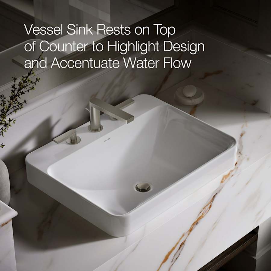 ★k★ KOHLER K-2660-8-0 Vox Rectangle Vessel with Widespread