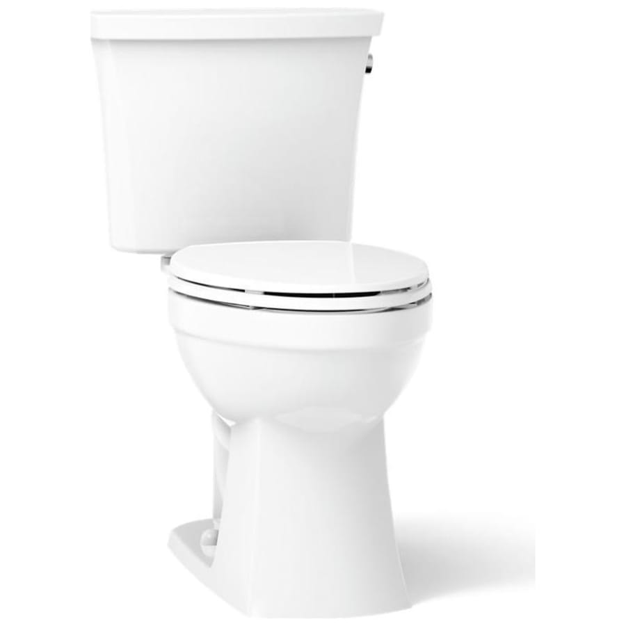 Kohler Kelston 1.28 GPF Two Piece Elongated Chair Height Toilet with Right Hand Lever - Less Seat White