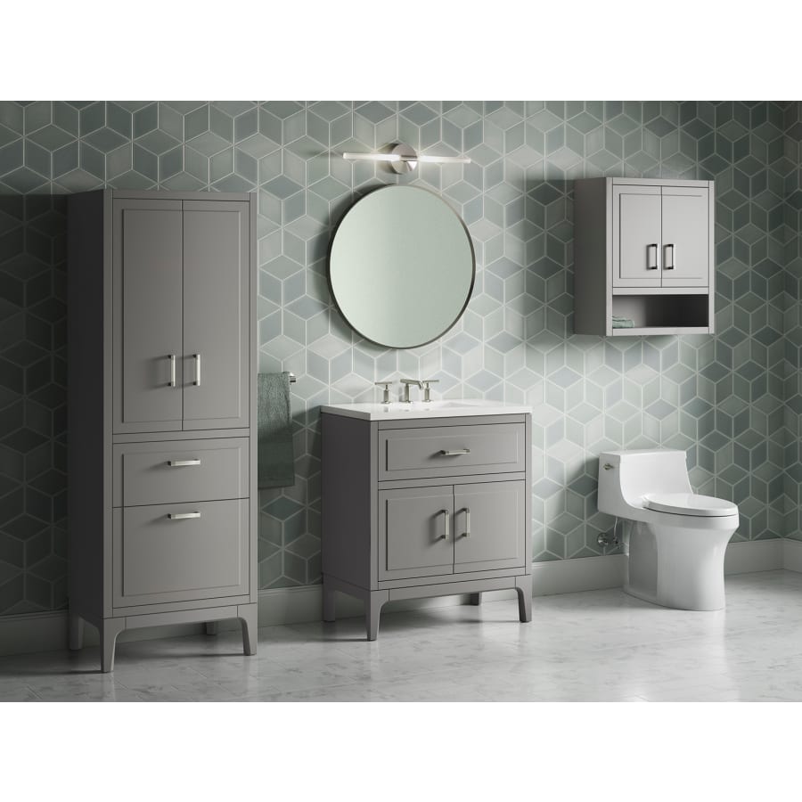 Kohler 33552 ASB SEER 30 Bathroom Vanity Cabinet with Sink and Quartz Top White