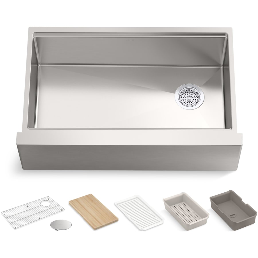 KOHLER Strive 32-1/2 in. Undermount Single Bowl Stainless Steel Workstation Kitchen Sink