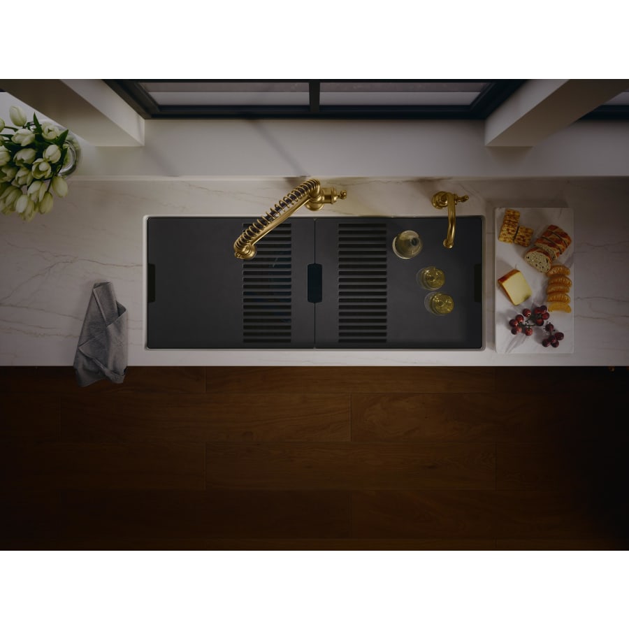 KOHLER Strive 44 in. Undermount Single Bowl Stainless Steel Workstation Kitchen Sink