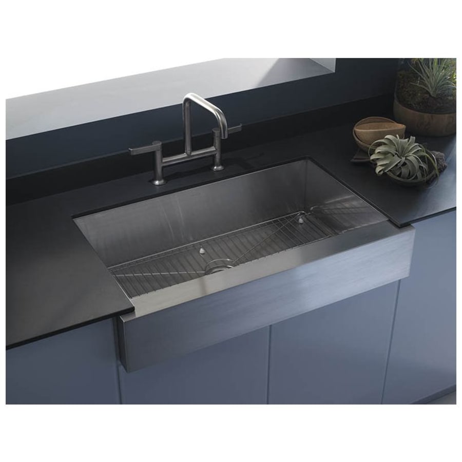 Kohler K-3936-NA Vault Stainless Steel 29-1/2 x 21-1/4 Apron Front Single Bowl Kitchen Sink