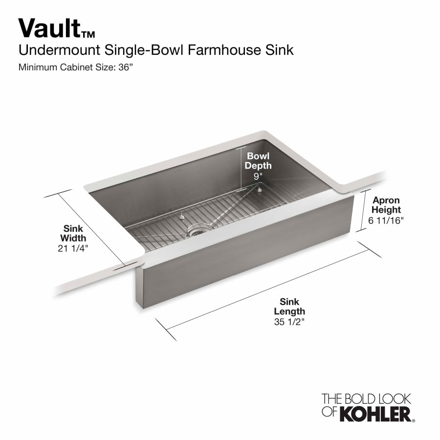 Kohler K-3943-NA Vault 35-1/2