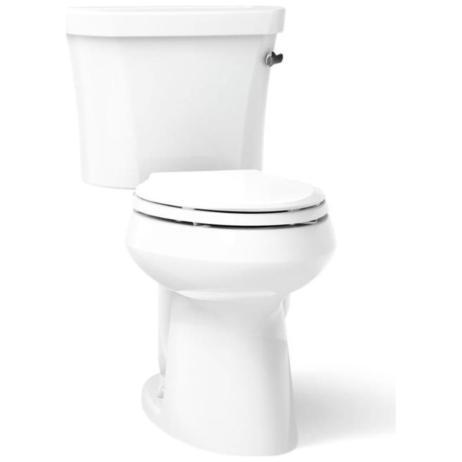 Kohler 1.28 GPF Two-Piece Comfort Height Elongated Toilet with 14" Rough In, Right Hand Trip Lever and Tank Locks from the Highline Collection White