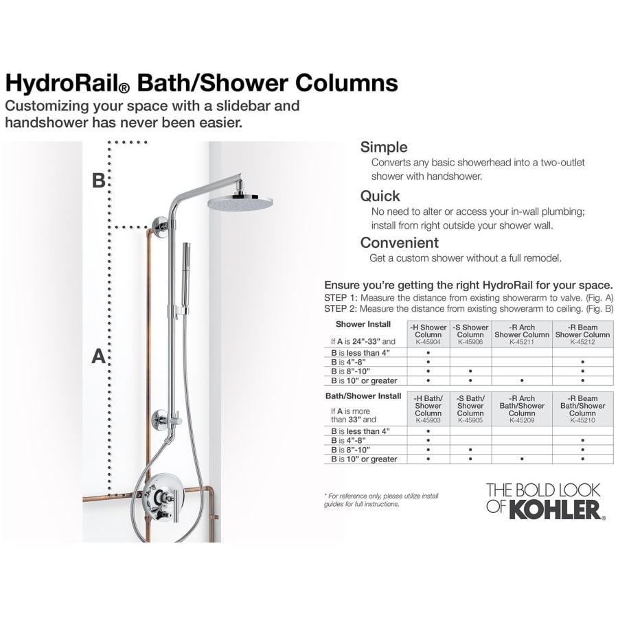Kohler K-45906-AF HydroRail Retrofit Shower with Shower | Build.com