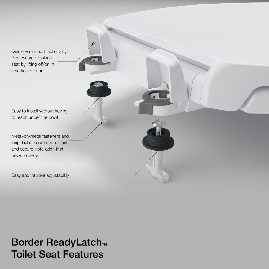 Kohler Q3 Toilettensitz Länglich – Rutschfester, Leise Schließender WC-Sitz Mit Quick-Release Für Einfache Reinigung