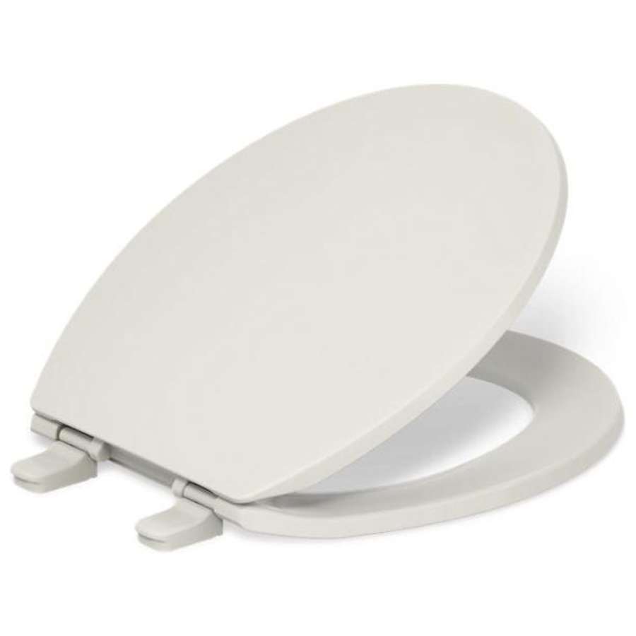 Kohler Brevia Q2 Round Closed-Front Toilet Seat with Quick-Release and Quick-Attach Hinges Almond