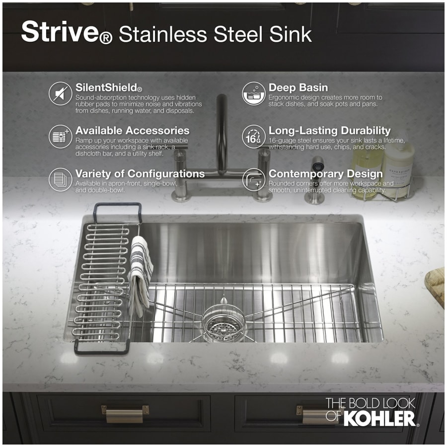 Kohler K 5282 NA Strive 36 Double Basin Undermount Build