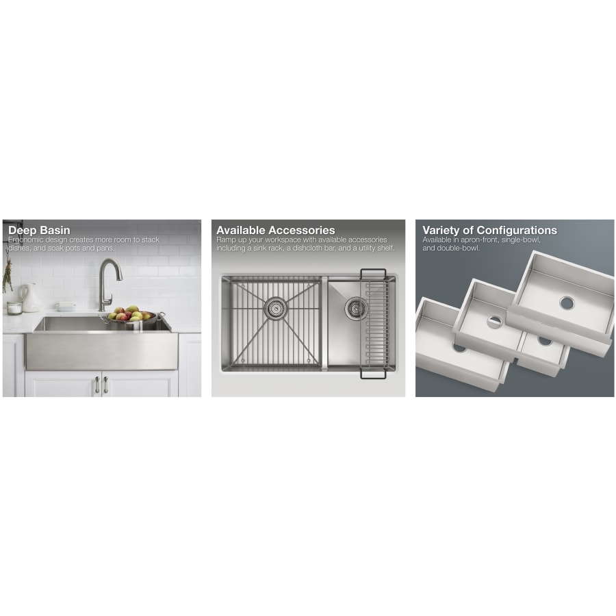 Kohler K 5415 NA Strive 35 1 2 Single Basin Undermount Build
