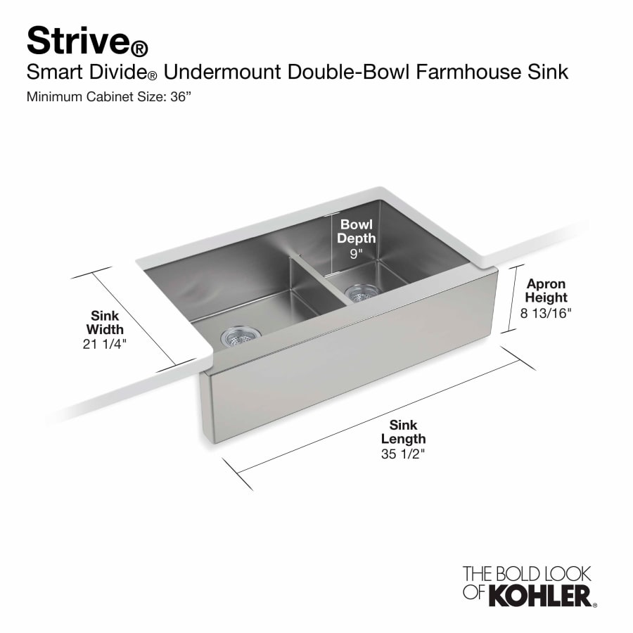 Kohler K-5416-NA Strive 35-1/2