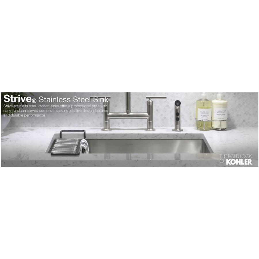 Kohler strive undermount kitchen sink with basin rack 2025