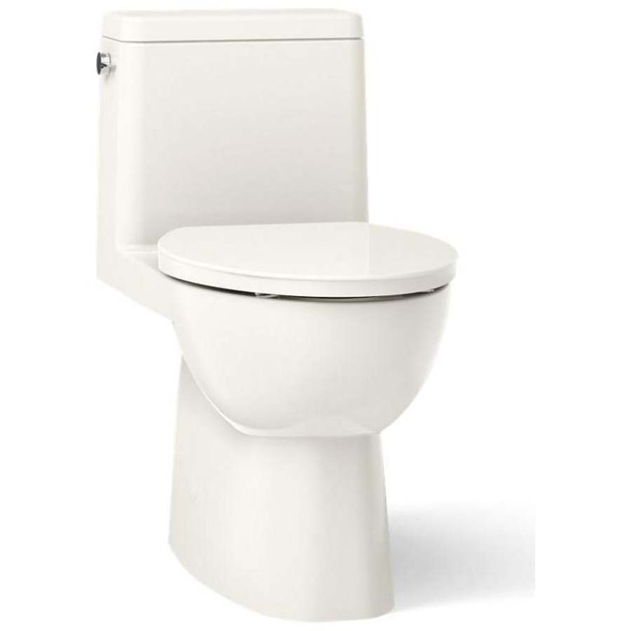 Kohler Reach 1.28 GPF One-Piece Compact Elongated Chair Height Toilet with Skirted Trapway and Left Hand Trip Lever - Seat Included Biscuit