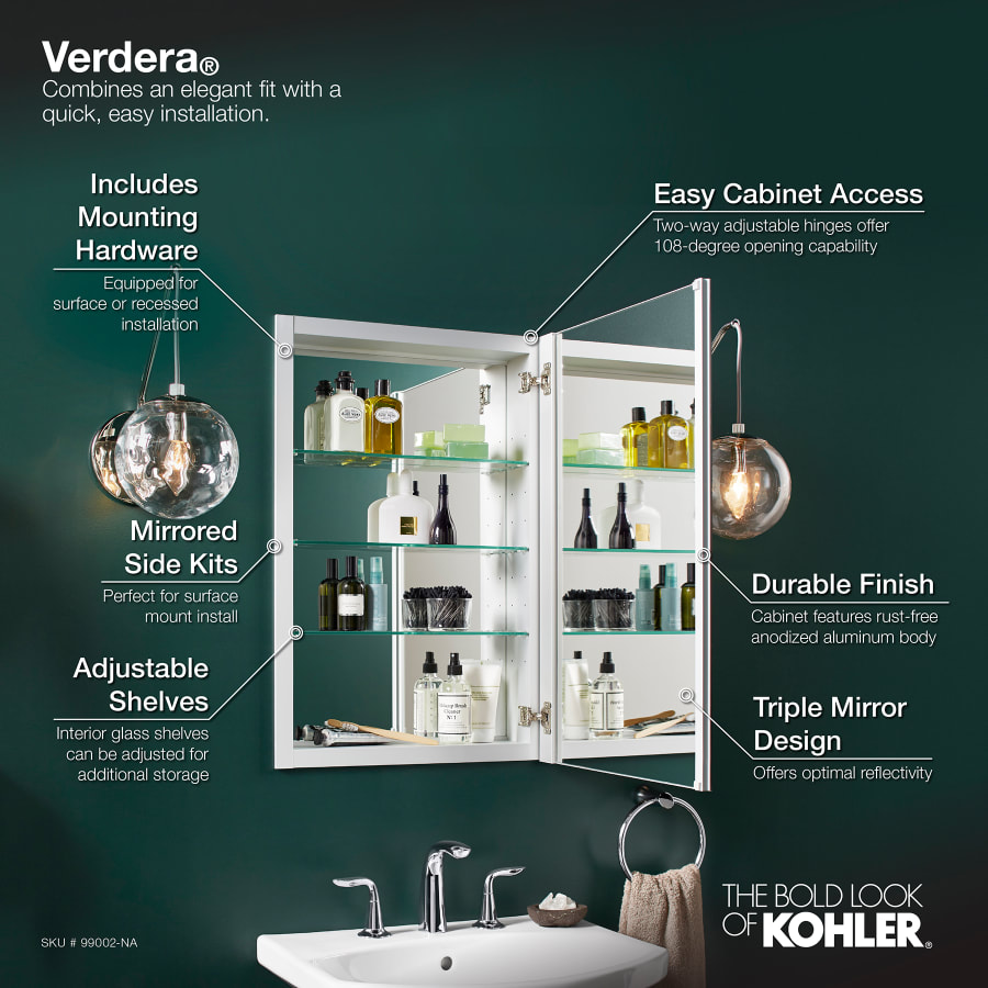 Kohler tri view medicine cabinet hotsell
