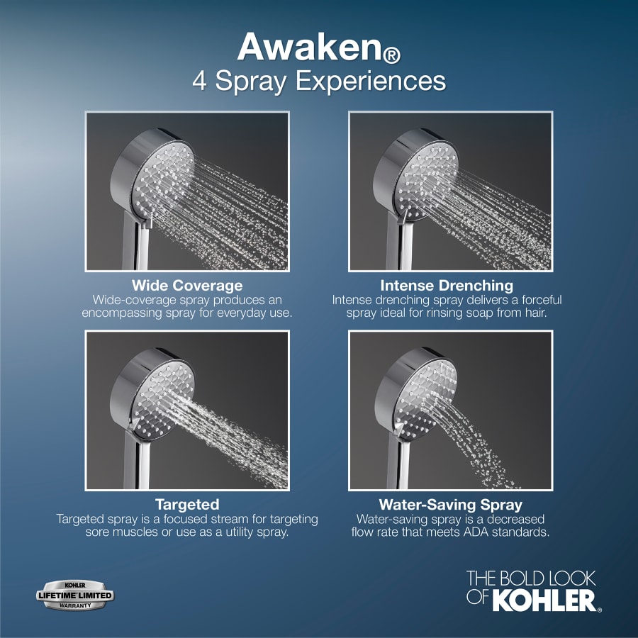 Kohler K-99242-G-BL Awaken G110 1.75 GPM Multi Function Hand Kohler K-99242-G-BL Awaken G110 1.75 GPM Multi Function Hand