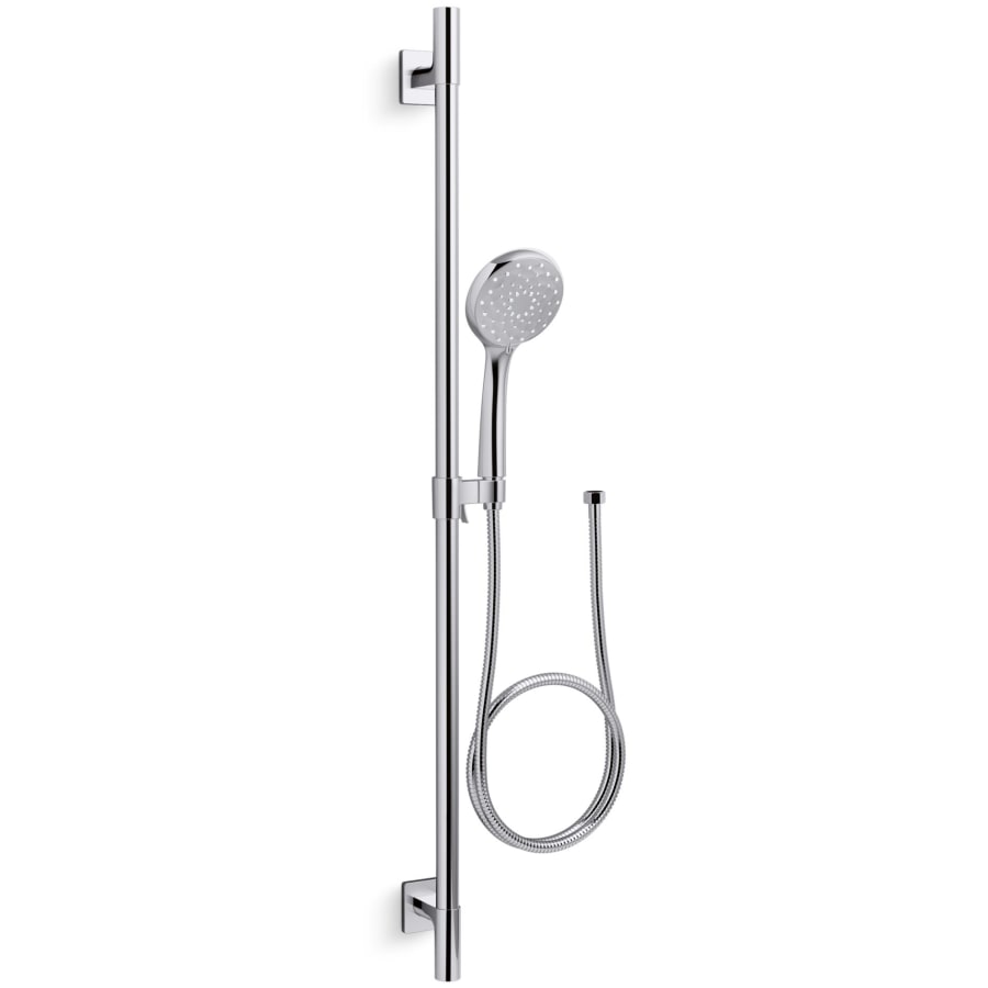 Kohler Awaken 2.5 GPM Multi Function Hand Shower Package with MasterClean Sprayface - Includes Slide Bar, Hose, and Wall Supply Polished Chrome