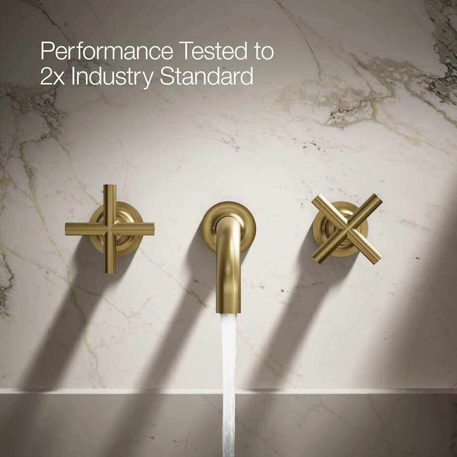 Kohler K-T14414-3-BV Purist 1.2 GPM Wall Mounted Widespread