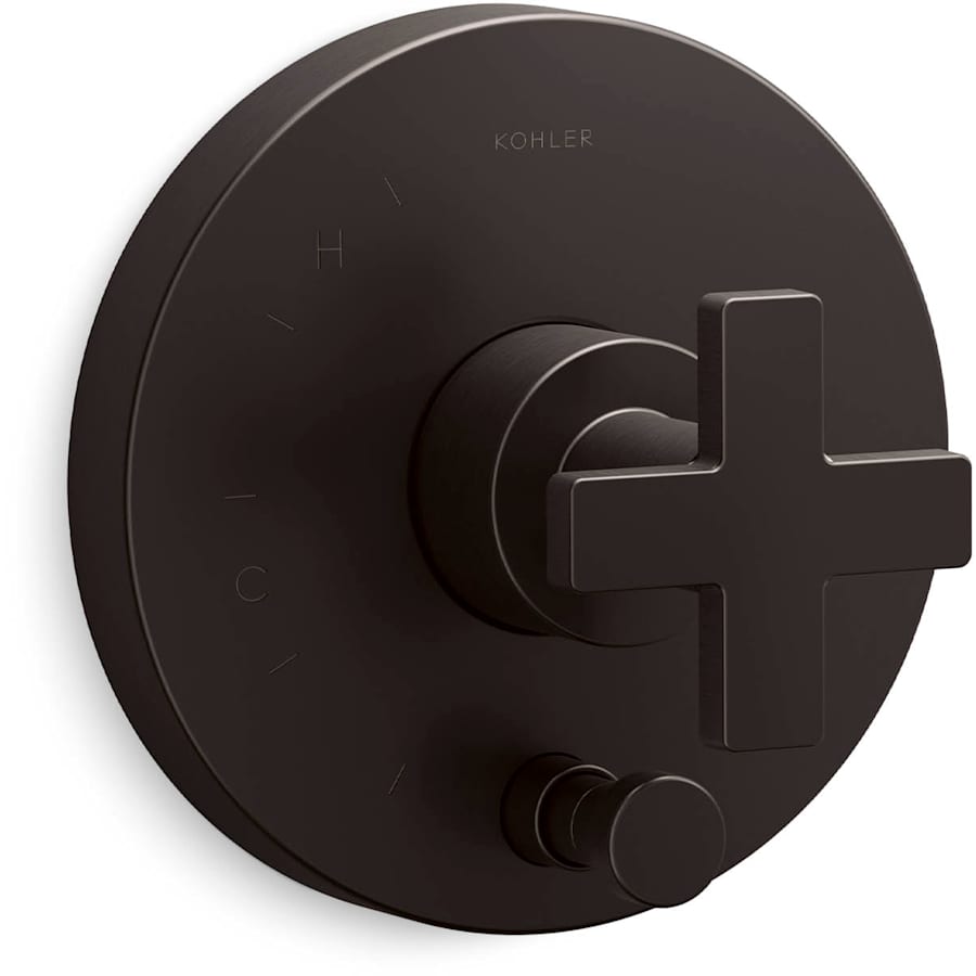 Kohler Composed Two Function Pressure Balanced Valve Trim Only with Single Cross Handle and Integrated Diverter - Less Rough In Brushed Graphite