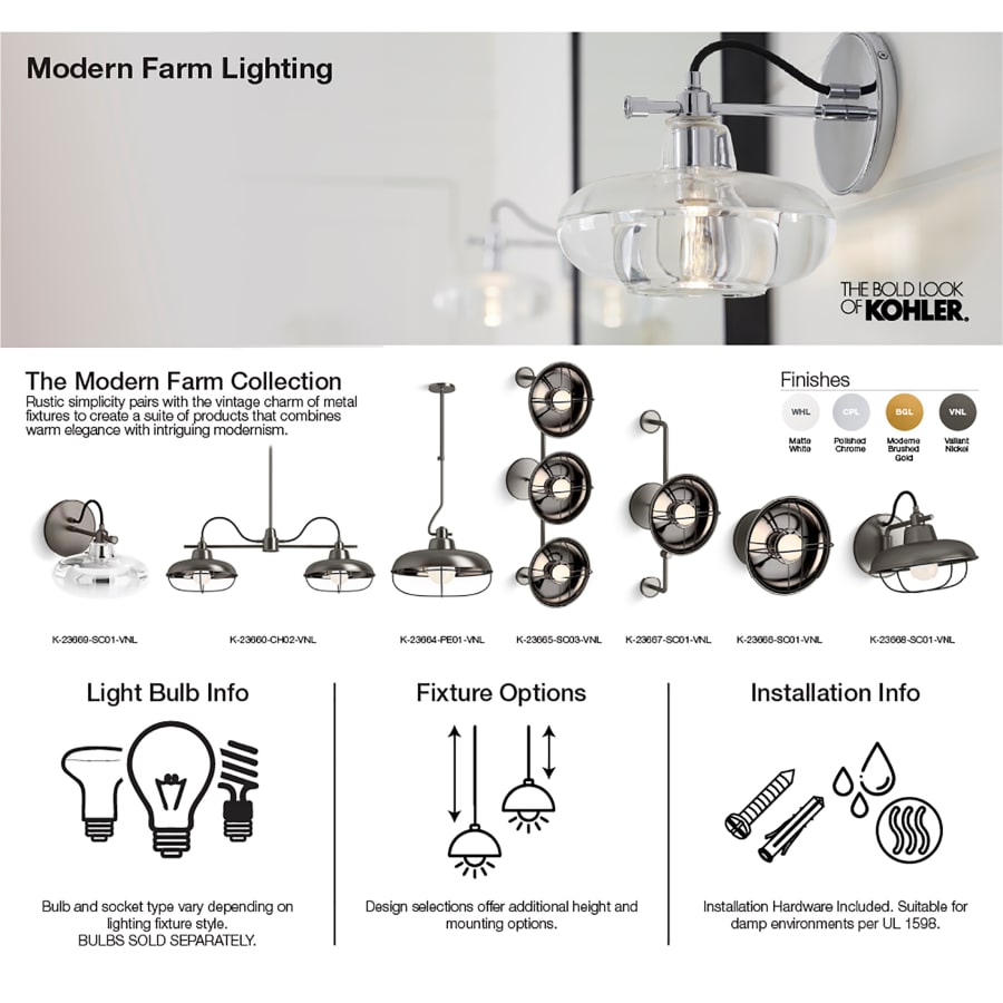 Kohler Lighting Modern Farm Collection