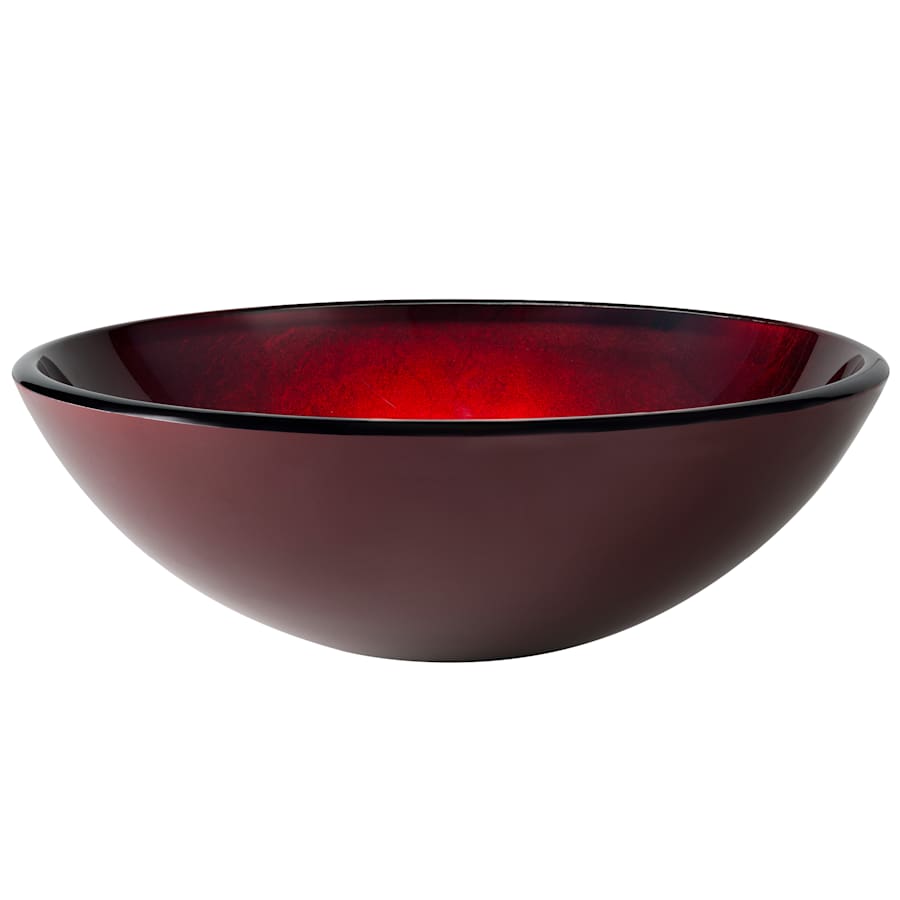 Kraus Galaxy Red 16-1/2" Irruption Red Glass Vessel Bathroom Sink Only Galaxy Red