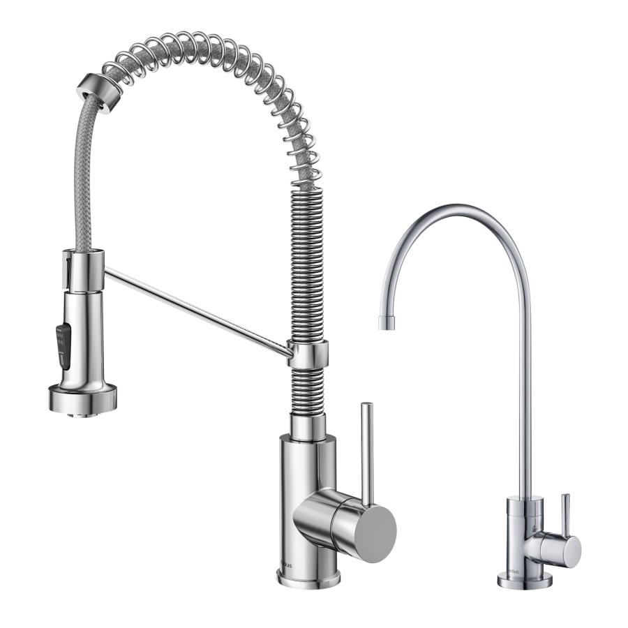 Kraus Bolden 1.8 GPM Single Hole Pull-Down Faucet and Water Filter Faucet Combo - Less Filter System Chrome