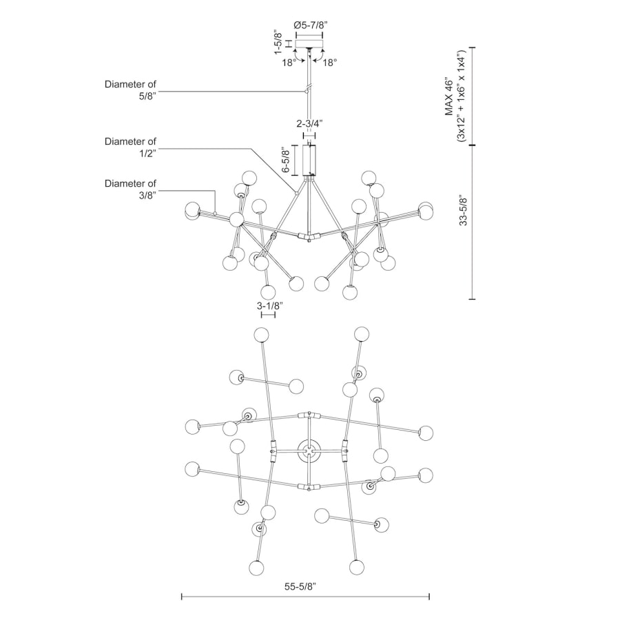 チャーたん　1223 Archer 25-in Chandelier – Kuzco Lighting