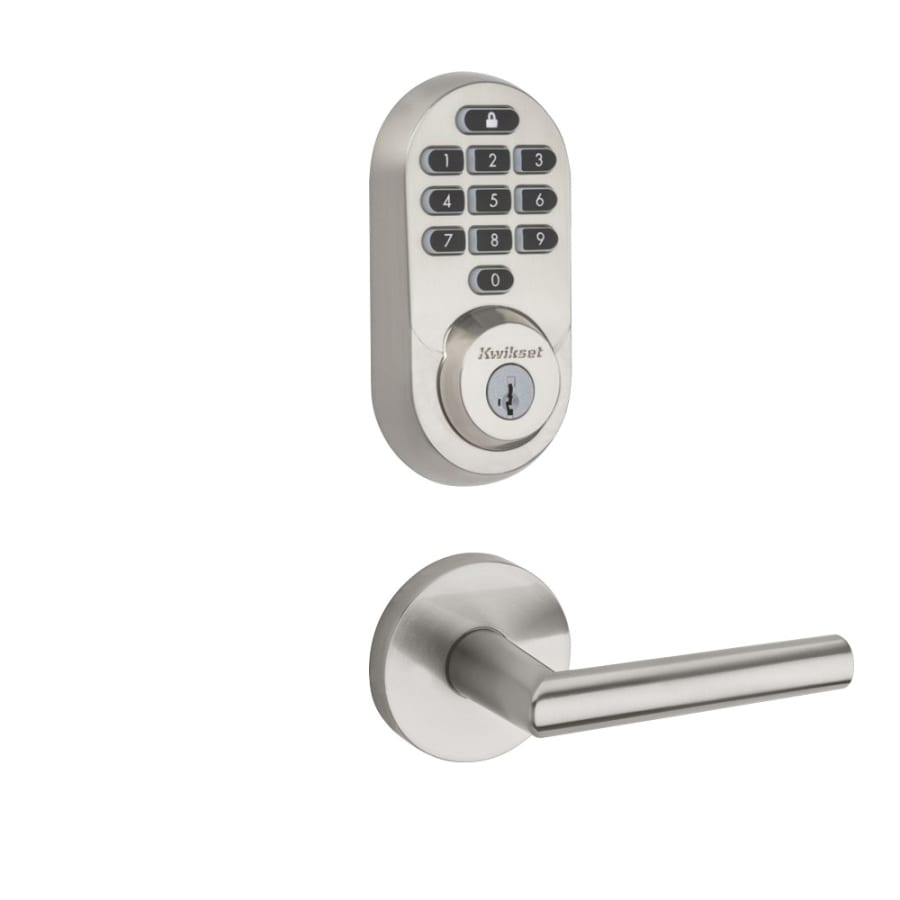 Kwikset Milan Passage Lever and 938 Halo WiFi Enabled Deadbolt Combo Pack with SmartKey Satin Nickel