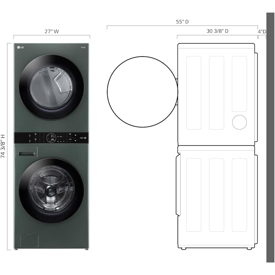 LG WKEX200HBA 27 Inch Wide Energy Star Certified Laundry Build