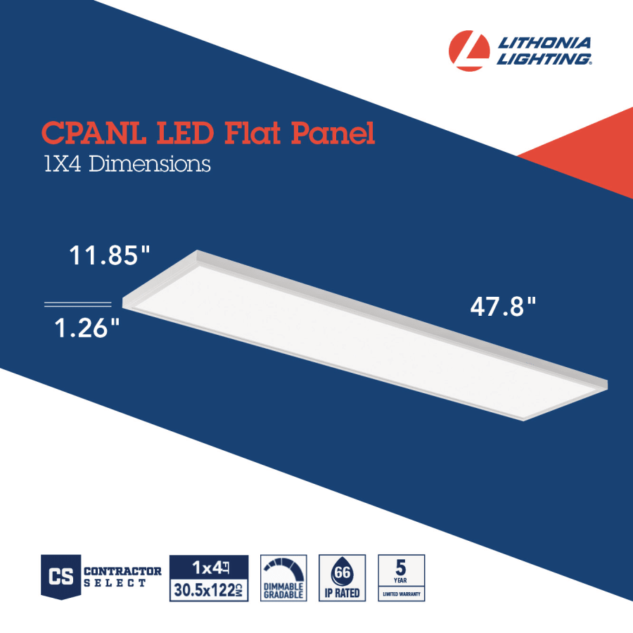 Lithonia Lighting CPANL 1x4 ALO1 SWW7 M4 1 x4 LED Flat Panel 2400 3300 4400 Lumens 3500 4000 5000K 120 277V