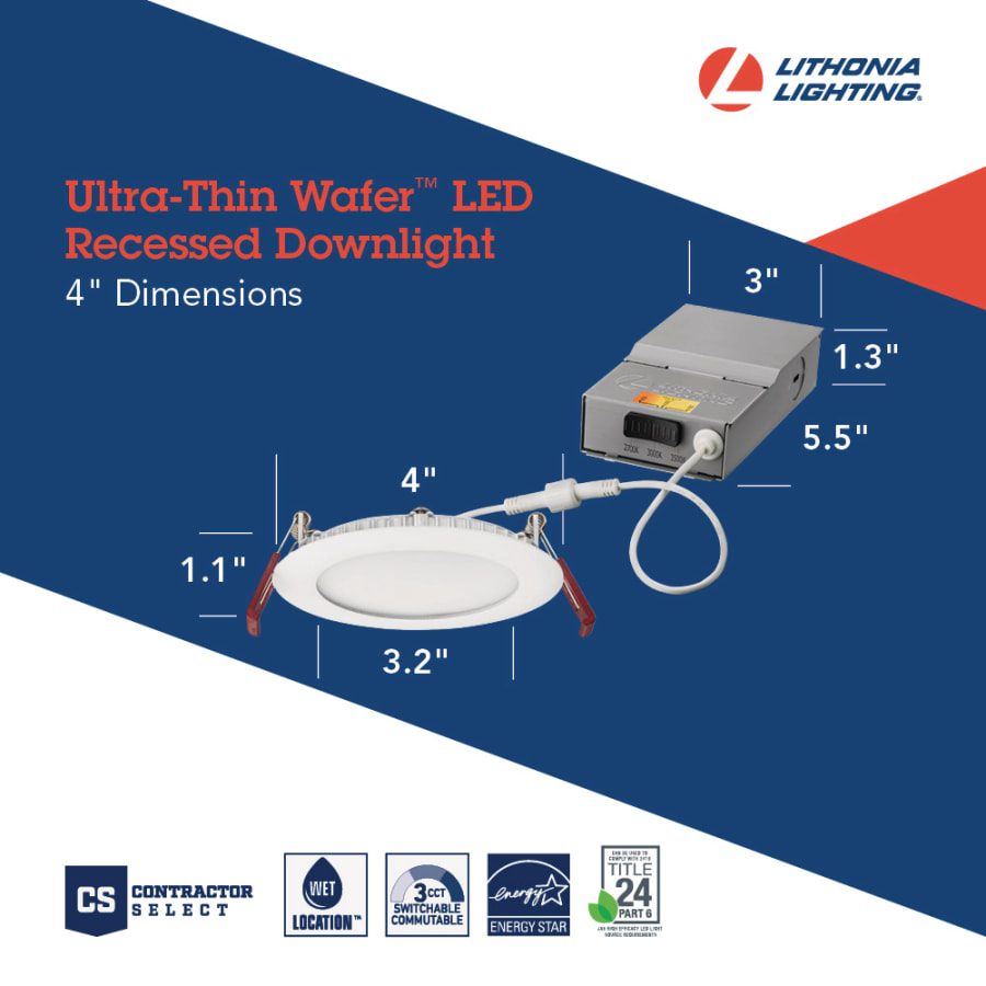 Lithonia Lighting WF4 LED 27K30K35K 90CRI MW M6