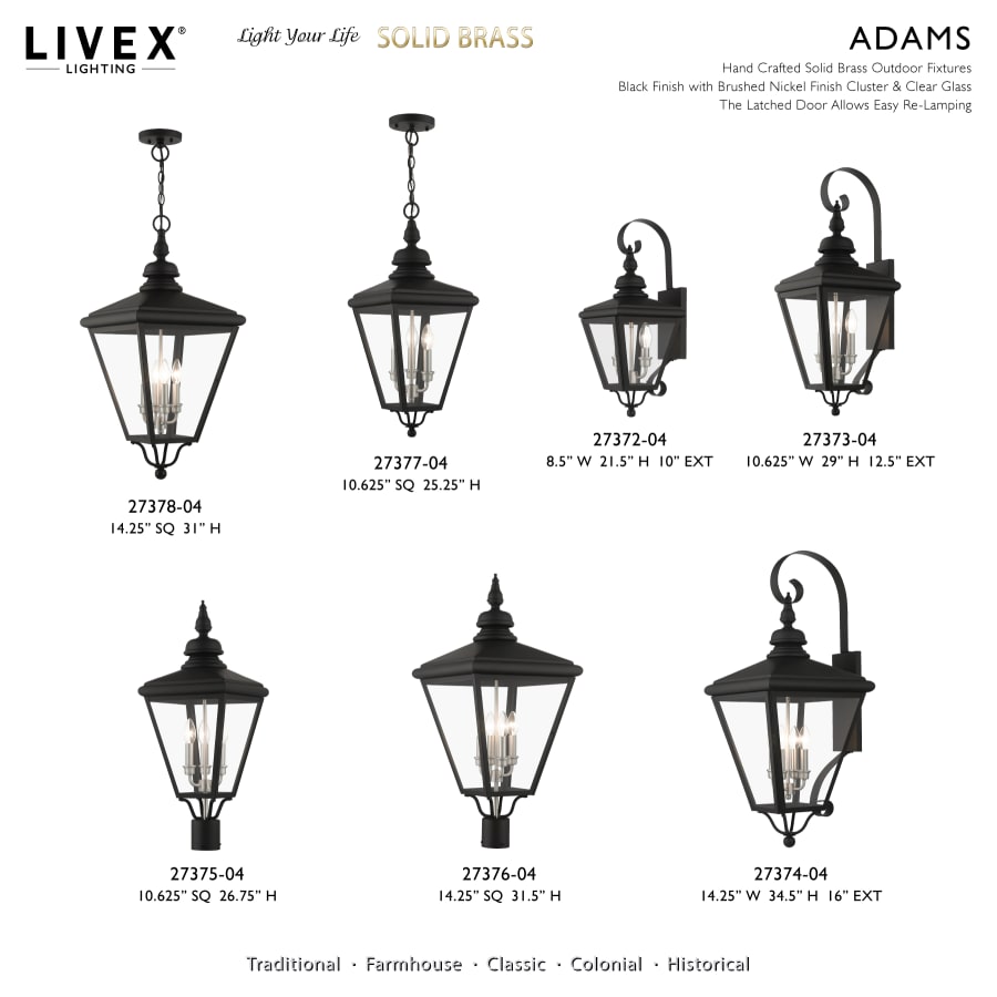 Livex Lighting 27376-07 Adams 4 Light 31.5 inch Bronze with