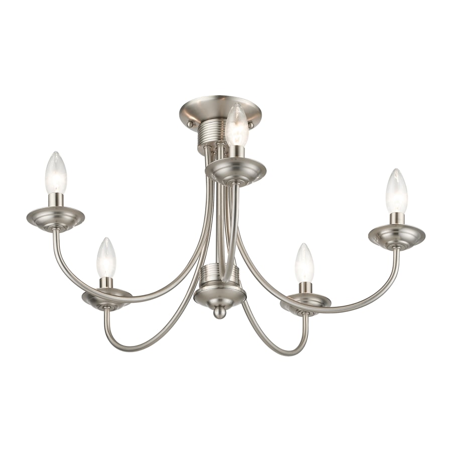 Livex Lighting Estate 5 Light Brushed Nickel Semi Flush Mount 42684 91