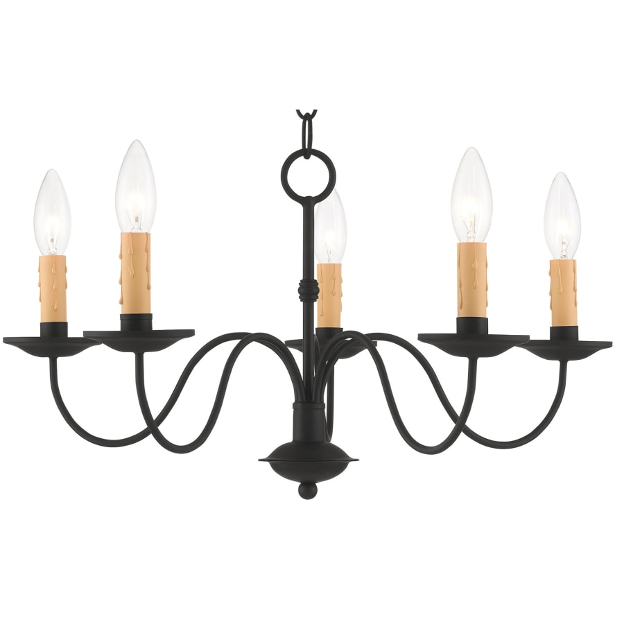 Livex Lighting Heritage 5 Light 1 Tier Chandelier Black