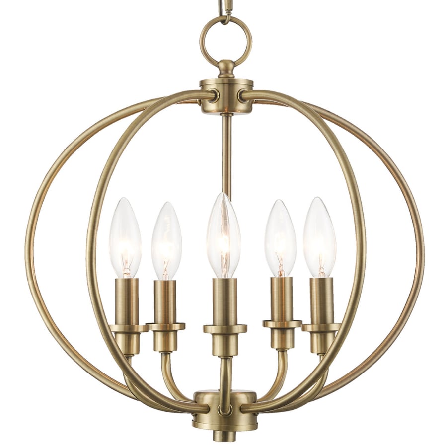 Livex Lighting Seville Convertible 2 Light Pendant / Semi-Flush Ceiling Fixture Antique Brass