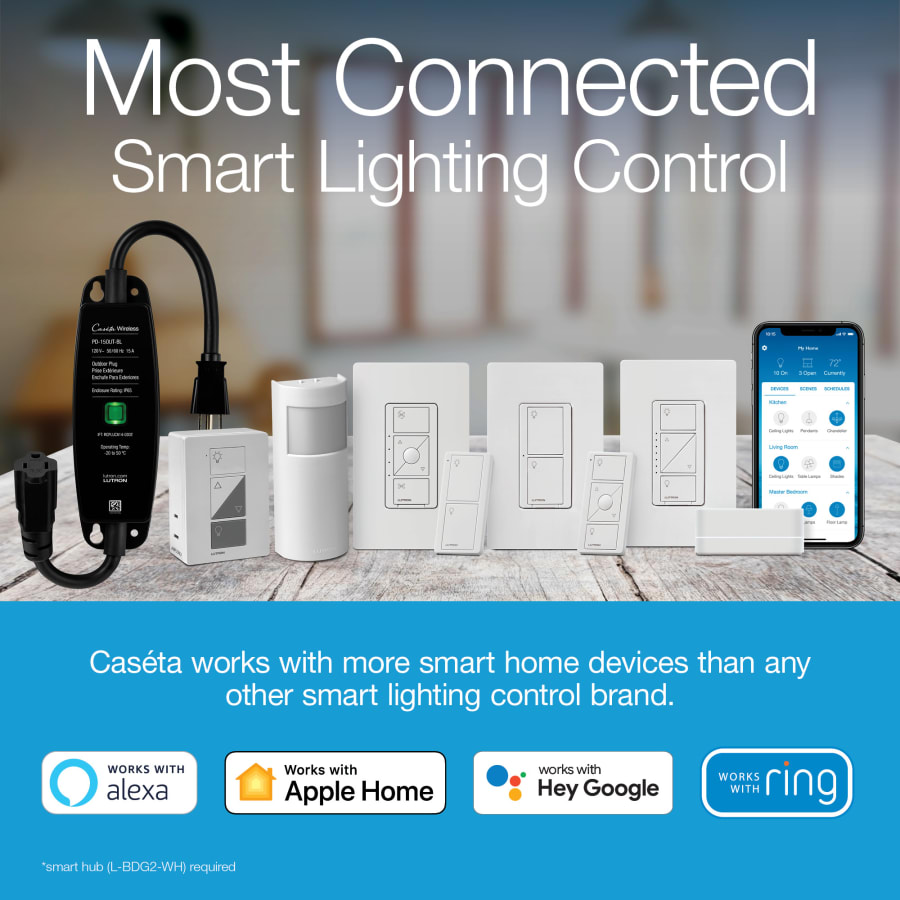 Lutron P PKG1P WH R Caseta Wireless 100 Watt Plug In Lamp Build