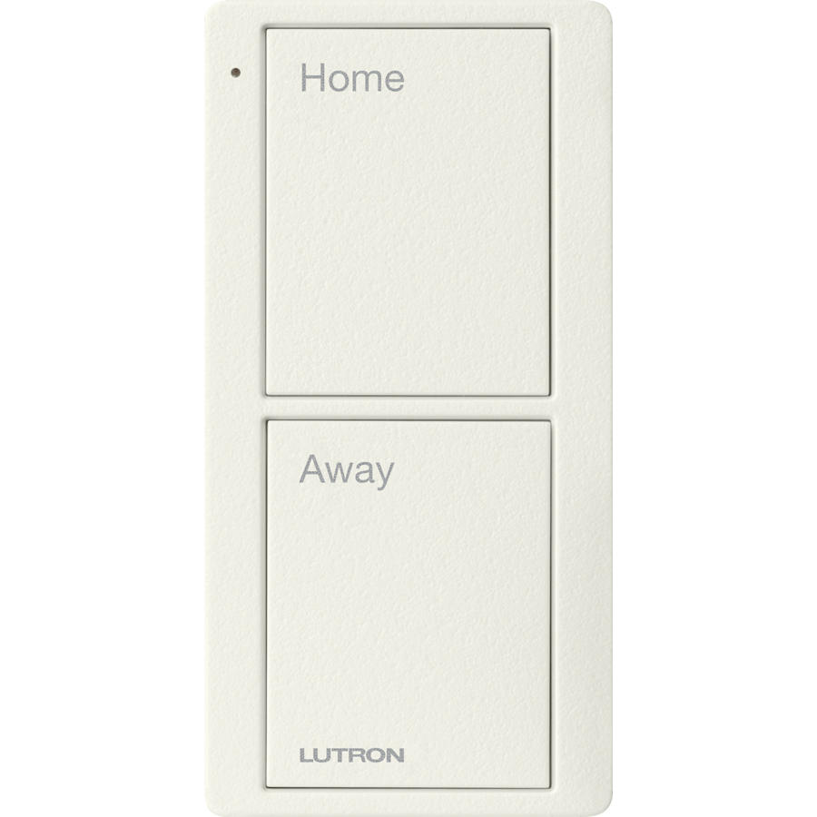 Lutron 2-Button Scene Pico Smart Remote, with Pre-engraved Text ("Home/Away") Biscuit