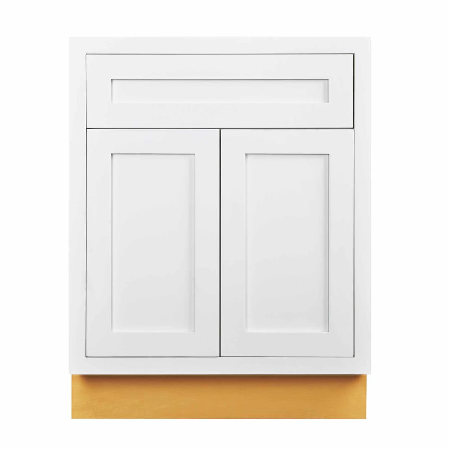Maplevilles Cabinetry Inset 24" Wide x 35" Tall Double Door Base Cabinet with Single Drawer Snow White