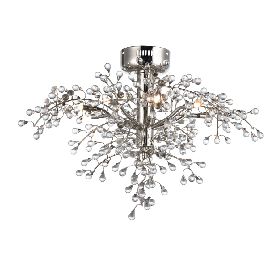 Maxim Cluster 8 Light 28-1/2" Wide LED Semi-Flush Ceiling Fixture Polished Nickel