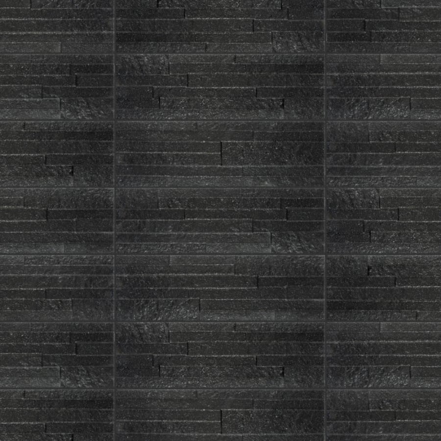 Merola Tile Tikal 7 in. x 20 in. Rectangle Wall Tile - Rough Texture Stone Look Visual - Sold by Carton (8.37 SF/Carton)
 Black