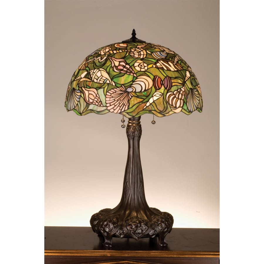 Meyda Tiffany Stained Glass / Tiffany Table Lamp from the Seashell Collection Tiffany Glass