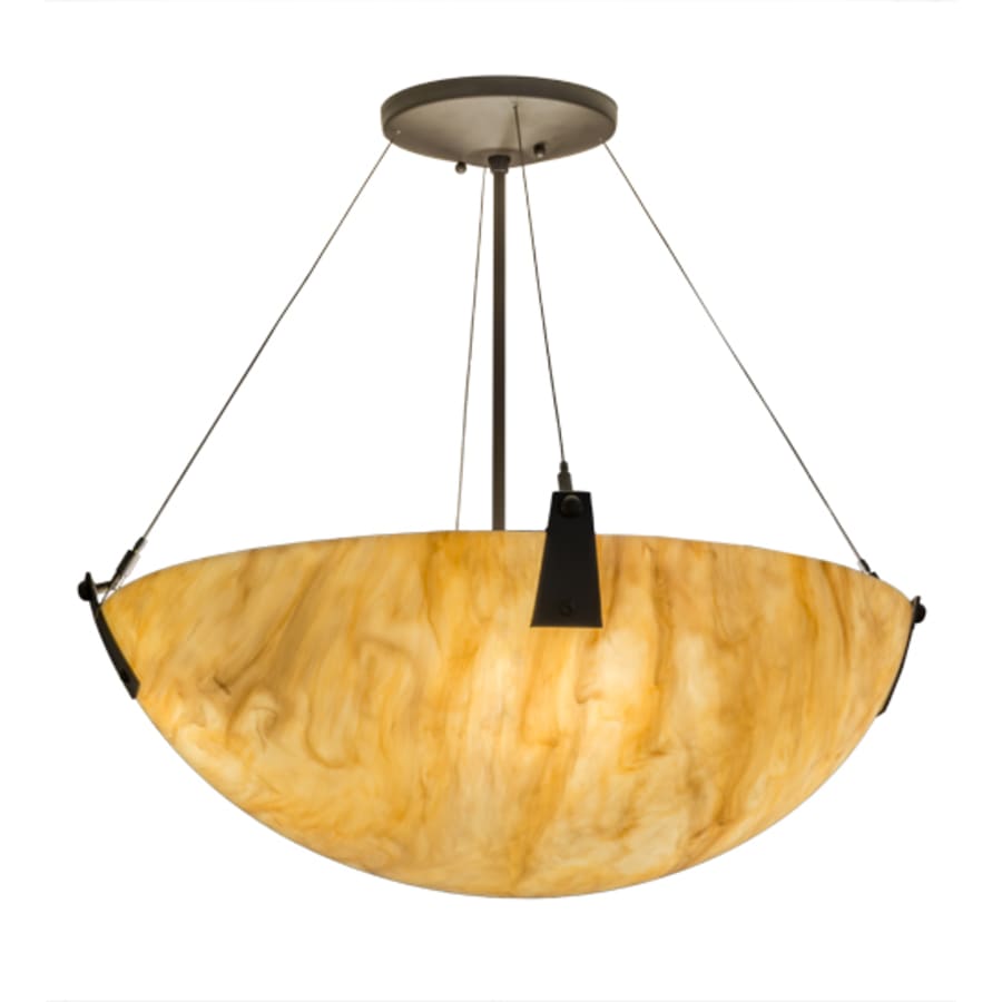 Meyda Tiffany Araneta 4 Light 25" Wide Semi-Flush Bowl Ceiling Fixture - Oil Rubbed Bronze Finish - GU24 Bulb Base Oil Rubbed Bronze